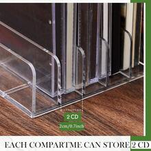 1个透明亚克力CD收纳架，DVD/CD光盘收纳盒，最多可容纳14张标准CD，适用于媒体架收纳整理。 - 無色 - 查看 5