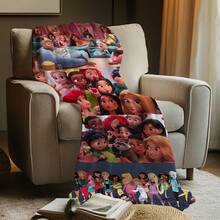 [Authorized] JIT 1 Piece,  Belle Ariel Jasmine Aurora Mulan Moana Elsa Anna Olaf Tiana Rapunzel Merida Pocahontas Snow White Blanket, Single-Sided Print, Cute Anime Design, Perfect For Winter, Made Of Ultra-Soft Flannel Material, Suitable For Home, Office, Sofa, Car Travel, Camping, Easy To Care For, Durable, Perfect Gift For Halloween, Thanksgiving, Christmas, And Other Festivals - 風格 - 查看 3