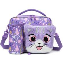1个斜挎包，户外包，可爱女孩斜挎包，儿童午餐包，带可调节肩带的保温冷藏包 - 女童午餐包 - 查看 3