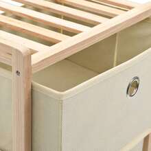 Cassapanca VidaXL con 5 cestini in tessuto, legno di cedro, beige - Beige - Visualizzare 3