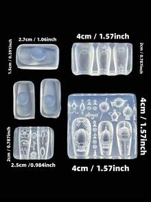 6pcs Nail Art Mold Set, Soulstone Texture Delicate 3D Nail Decorations, Transparent Silicone Molds - Clear - View 11