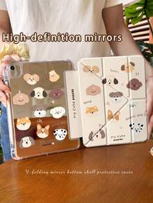 1 chiếc ốp bảo vệ máy tính bảng hai mặt HD in hình động vật hoạt hình, phù hợp với iPad 10/9/11 đời 2025, 2026, có nắp che ống kính, chức năng tự động bật/tắt màn hình, giá đỡ gập chữ Y đa góc với khe cắm bút, cần thiết cho văn phòng và học tập, không từ tính. - màu nâu - Xem 3