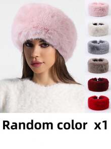 1pc Women Solid Black Fuzzy Headband, Fur Headband,Black Fur Hat,Black Fuzzy Hat,Earwarmer Hairband,Faux Fur Headband,Empty Top Winter Fluffy Hat Winter Outfits,Women Faux Fur Headband Winter Earwarmer Earmuff Ski,Valentine's Day Gifts, New Year Gifts. - Multicolor - View 18