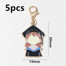 5 Buah Liontin Topi Wisuda Enamel dengan Pengait Lobster untuk Gantungan Kunci, Aksesoris Pembuatan Perhiasan DIY - Musim Kelulusan - View 25