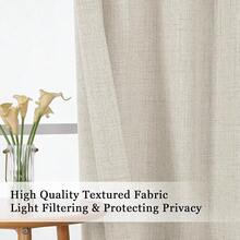OWENIE Natural Kitchen Curtains Over Sink 30 Inch Length 2 Panels Set, Light Filtering Textured Short Cafe Curtains For Bathroom Windows, Small Curtain For Cabinet Basement RV Camper, 30\ W By 30\ L,30inchWx30inchL(Packof2),Natural - Natural - 查看 3