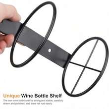 Y8PCS Wine Bottle Rack 3.4 Inner Diameter Wall Mount Wine Rack Black Metal Single Bottle Display Holder with Screws for Home Kitchen Bar - Negro - Ver 7