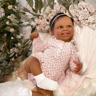 NPK 19 tums verklighetstrogen Harper-docka Reborn Populär begränsad upplaga docka mörk hud nyfödd docka verklighetstrogen mjuk riktigt mjuk beröring flickor