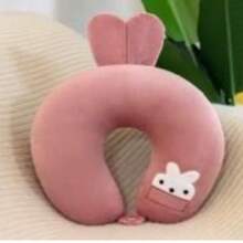 Almohada de viaje con dibujo cojin para cuello con relleno extraible y fácil de lavar - Rosa vieja - Ver 2