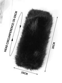 1pc Women Solid Black Fuzzy Headband, Fur Headband,Black Fur Hat,Black Fuzzy Hat,Earwarmer Hairband,Faux Fur Headband,Empty Top Winter Fluffy Hat Winter Outfits,Women Faux Fur Headband Winter Earwarmer Earmuff Ski,Valentine's Day Gifts, New Year Gifts. - Multicolor - View 10