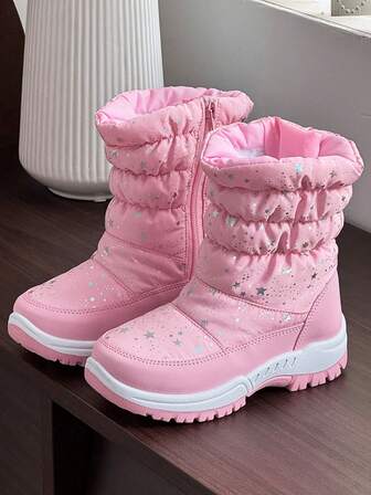 Barns snöstövlar, pojkar och flickors utomhussnökängor, varma och tjocka