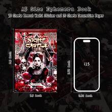 Halloween Stickers For Adults, 50 Sheets Precut Dark Aesthetic Gothic Scrapbook Washi Sticker Book For Junk Journal Supplies, Journaling, Scrap Book Suply,50GothicStickerPaperBook - 50張哥德式貼紙紙書 - 查看 4