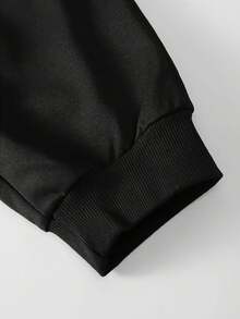 Men's Fashion GEEDUP Printed Trousers With Drawstring, Polyester Fabric, Machine Washable - Sports Style - Black - View 4