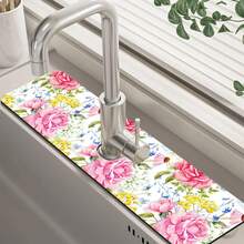 VIKAMA-alfombrilla protectora salpicaduras para fregadero de cocina, copo de nieve de Navidad, absorbente, de secado rápido, para drenaje de grifo, protector salpicaduras para fregadero de cocina - GGZN52-9 - Ver 13