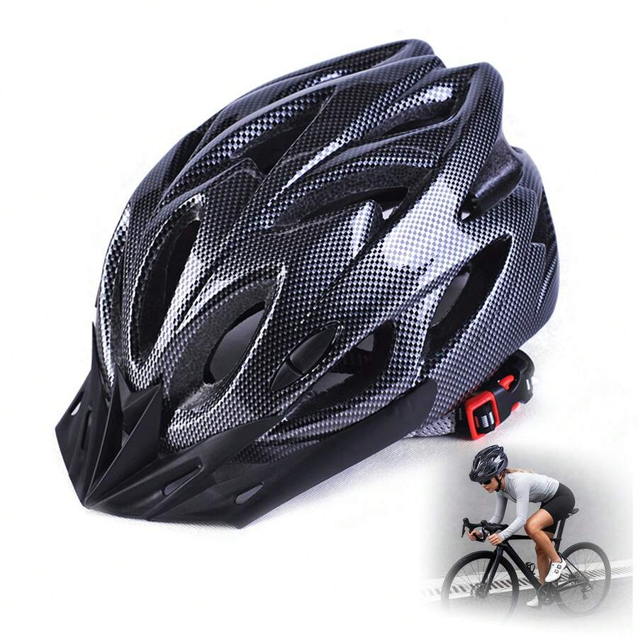 1 pieza  Casco Bicicleta para Hombre y Mujer, Juego de Accesorios para Bicicleta, Casco de Bicicleta con Accesorios a Prueba de Viento e Insectos, adecuado para bicicleta de montaña y de carretera para adultos y jóvenes, protección ajustable de calidad con flujo de aire integrado para ciclismo de montaña y carretera - HO-022 fibra de carbono - Ver 1