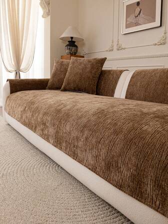 1pc All-Season Sofa Cushion Cover, Solid Color Sofa Slipcover, Pet-Friendly Anti-Scratch Sofa Protector, Machine Washable Home Decor Suitable For L-Shaped Combination Sofa And 1/2/3/4 Seater Sofa (Sold Separately)