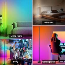 AMILL 2pcs 48-Inch Smart RGB LED Floor Lamps, USB-Powered Multi-Color Dimmable Corner Lights With APP Control, 16 Million Colors, Music Sync Lighting Modes, Wireless For Living Room, Bedroom, Game Room, And Party Decor - Nhiều màu - Xem 4