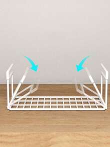 Expandable Under Cabinet Shelf,Foldable Shoe Rack, Extendable Under Shelf Storage With Removable Wire-Like Back For Pantry Cabinet, Laundry Room, Shoe Rack. Layered Partition, Shoe Rack, Hanging Basket, Storage Rack, Organizing Shoe Rack, No Drilling, Large Capacity