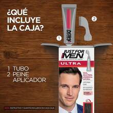 Just For Men Ultra Tinte para Canas U55, Combina Perfectamente con tu Color de Cabello, Cepillo de Fácil Aplicación, 35g(1 Unidad (Paquete de 1) Castaño Negro) - Multicolor - Ver 6
