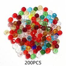 50-200 piezas Surtido de cuentas de cristal austriaco brillante, cuentas de vidrio de colores mixtos al azar, cuentas versátiles clásicas de moda para hacer joyas hechas a mano, cuentas espaciadoras adecuadas para pulseras de , pendientes, tocados, colgantes, decoraciones de ropa, manualidades y accesorios de moda - Mezcla de colores - Ver 8