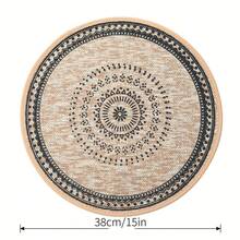 4pcs/6pcs/8pcs Farmhouse Placemats, 6pcs Woven Placemats For Dining Table Decor, Indoor & Outdoor Kitchen Table Mats, 4pcs Round Woven Heat-Resistant Non-Slip Kitchen Dining Table Mats, Reusable, Non-Fading, Suitable For Birthdays, Holidays, Gifts, Plates, Bowls, Hotels, Patios, Perfect For Indoor & Outdoor Daily Use - Multicolor - View 4