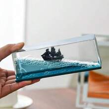 Black Pearl Pirate Ship Desktop Decor - Unsinkable, Fantasy Adventure Theme, Waterless Sailing Craft, Suitable For Home And Office, Perfect Gift For Cruise Enthusiasts, Glass Material, Pirate Theme, Suitable For Christmas, Halloween, Easter, No Power Required, Perfect Room Decor - Multicolor - View 4