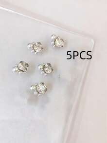 高级合金叠层美甲钻，5/30/50颗混合尺寸，适用于3D奢华美甲艺术 - 美甲沙龙专业用品 - 白色 - 查看 13