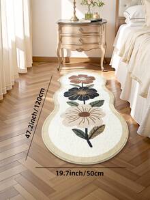 DAJIANG 1 pieza Alfombra de área vintage simple, alfombra pasillo con estampado floral, alfombra de cachemira con patrón de flores y hojas verdes, adecuada para baño, cocina, entrada, pasillo, mesita de noche, sala de estar, dormitorio, alfombra lavable, fácil de limpiar, alfombra de entrada antideslizante, decoración para Navidad, Acción de Gracias, Día de San Valentín, decoración de Navidad, accesorios de baño, decoración de habitación - Multicolor - Ver 3
