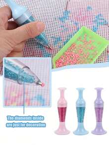 Vase Shaped Diamond Painting Pen, Suitable For DIY Embroidery, Nail Art, Durable Plastic Craft Pen - Multicolor - View 2