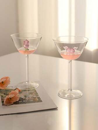 Rose Flower Red Wine Glass, Luxury High-End Home Use Wine Glass, Champagne Flute, Sparkling Wine Glass, Wine Accessories, Gift For Valentine's Day