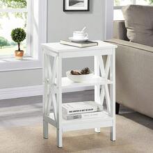 VECELO Set Of 2 Nightstand With 3-Tier Open Shelves - X-Shape Metal Frame Bedside Table, Small End Table For Bedroom & Living Room,White - White - View 8