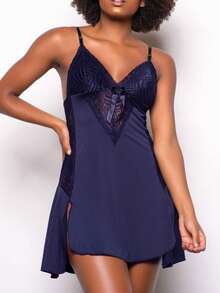 Sexy Lace Camisole With Side Slit And Sensual Comfortable V-Neck - 白色 - 查看 5