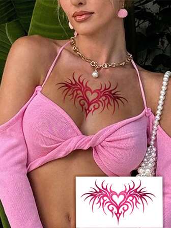 1pc Fashionable Succubus Temporary Tattoo Sticker, Succubus Paper Tattoo Sticker, Multipurpose Body Art Fake Tattoo Suitable For Arms, Chest, Abdomen And Back, Easy To Apply And Remove