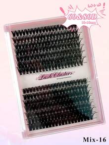 280PCS CC-Curl 60D&80D Mix Natural Lash Clusters Eyelash Clusters Wispy Lashes Clusters Cluster Eyelash Extensions Individual Lashes DIY Lash Natural Look - Black - View 4