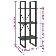 Bibliothèque vidaXL à 3 étagères, grise, 40 x 30 x 105 cm, en pin massif - Noir - Voir 4
