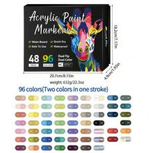 New Lauching Wolf Painting Drawing Dual Head Dual-Color Acrylic Marker Pen In 12/24/36/48/60/84 Pack By 24/48/72/96/120/168 Colors,Suitable For All Kinds Of Painting And Drawing - Multicolor - View 17