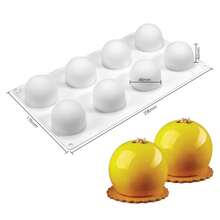 Mostsom 3D Silicone Molds Ball Shape Sphere,BaFKing Mold For Mousse Cake, Fondant Mold Silicone Mold For BaFKing Cakes, French Dessert Mold For Pastry Chocolate,Soap And Ice Cream (Round Ball I),RoundBallI - 圓球 - 查看 8