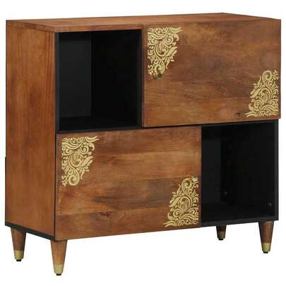 vidaXL Sideboard mit Regal Braun 80 x 33 x 75 cm Massivholz Mango