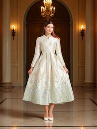 DEVCHATA Rochie elegantă plisată din jacquard, potrivită pentru petrecerea de absolvire, toamnă