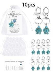 1PC Travel Turtle Keychain,Travel TurtlNo Matter Where You Go.No Matter Where You Roam.May This Turtlo Journey With You,Andsafely Bringyou Home!Comes With Lucky Turtle Greeting Card And Organza Bag - Multicolor - View 12