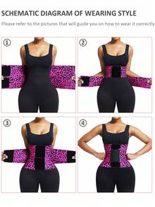 FeelinGirl High Compression Tummy Trimmer Control Waist Trainer Belt Body Shaper With Triple Wrap - Rosa - Ver 5