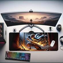 Anime Blaze Ronin Mouse Pad Extra Large Desk Mat 80x30cm NonSlip Rubber Base Durable Stitched Edges Perfect For Gaming And Office Use - As Pic - View 5