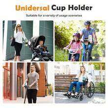 1个二合一旋转杯架，安全座椅杯架，电动自行车水壶双杯架，婴儿推车杯架 - 黑色 - 查看 4