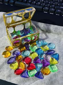 1/10/50/100颗闪亮珠宝水晶钻石,巨型亚克力超大仿真宝石,粉色、蓝色、钻石,花瓶填充物,塑料宝石,生日派对餐桌装饰,海盗主题派对宝藏,生日礼物,泳池玩具,潜水寻宝游戏,海盗宝箱,趣味游戏 - 彩色 - 查看 18