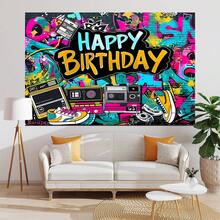 1 Stück Retro 80er Jahre Radio Fotografie Kulisse Themenparty Dekor Hintergrundstoff (210 x 150 cm, 150 x 100 cm, 100 x 75 cm) Bunter Ziegelwand, Schuhe & Rollschuhe Kulisse geeignet für 80er Jahre Party Dekoration, Banner, Fotobox, Innen-/Außenbereich Studio, Partyzubehör, verschiedene Größen erhältlich, Weihnachtsparty Dekoration, Weihnachtsdekoration, Geburtstagsgeschenk - Verschiedenfarbig - Übersicht 11