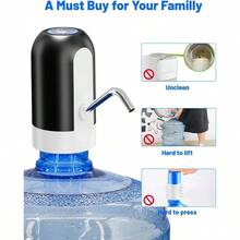 WSXC Water Dispenser For 5 Gallon Bottle Portable USB Charging Electric Water Pump Drinking Water Jug Pump For Home Kitchen Living Room Office Camping Universal For 3-5 Gallon Black - màu đen - Xem 4