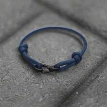 1pc Men's Simple Knot Bracelet, Adjustable Double-Layer Braided Rope, Fashionable Knotted Cord Bracelet, Minimalist & Versatile, Suitable For Daily Wear Or As A Gift For Family, Friends, And Partners - Double Knot Black Buckle Bracelet - View 7