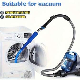 Sealegend 干衣机排气管清洁套装，含带伸缩通用接头的干衣机绒毛吸尘器附件，干衣机排气管清洁工具真空软管绒毛清除器，蓝色
