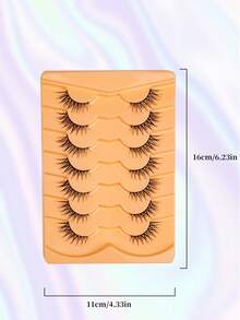 Colash 7 pares de pestañas postizas naturales desordenadas con banda transparente, con aspecto de ojos de gato, pestañas finas y alargadas en el extremo del ojo, tiras de pestañas postizas suaves y realistas, adecuadas para banquetes, salidas y reuniones - Negro - Ver 8