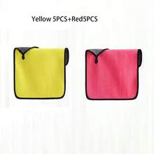 Set de 5 paños de limpieza de felpa de coral de doble cara de fibra ultrafina - Toallas reutilizables de alta absorción, diseño de dos colores (amarillo y negro), forma cuadrada adecuada para el hogar, la cocina, el coche, el baño, la limpieza de vidrios, paños de cocina