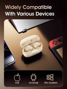 Lenovo EA110 Wireless Headphones, Bluetooth 5.4 , Half-In-Ear, 24H Battery,ENC Noise Cancelling, HiFi Sound, Touch Control For Sports And Daily Wear,Comfortable Fit,For Phone,PC